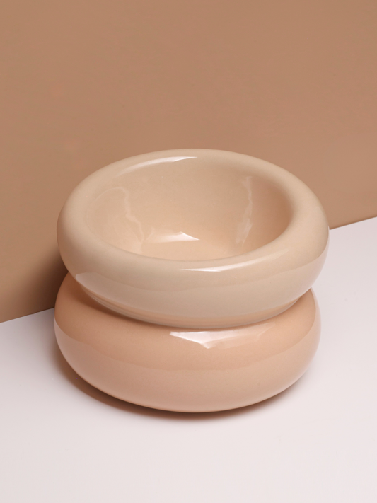 Sniff Lick & Love - Limited Edition SoufflĂ© Designer Pet Bowl â Cream Beige