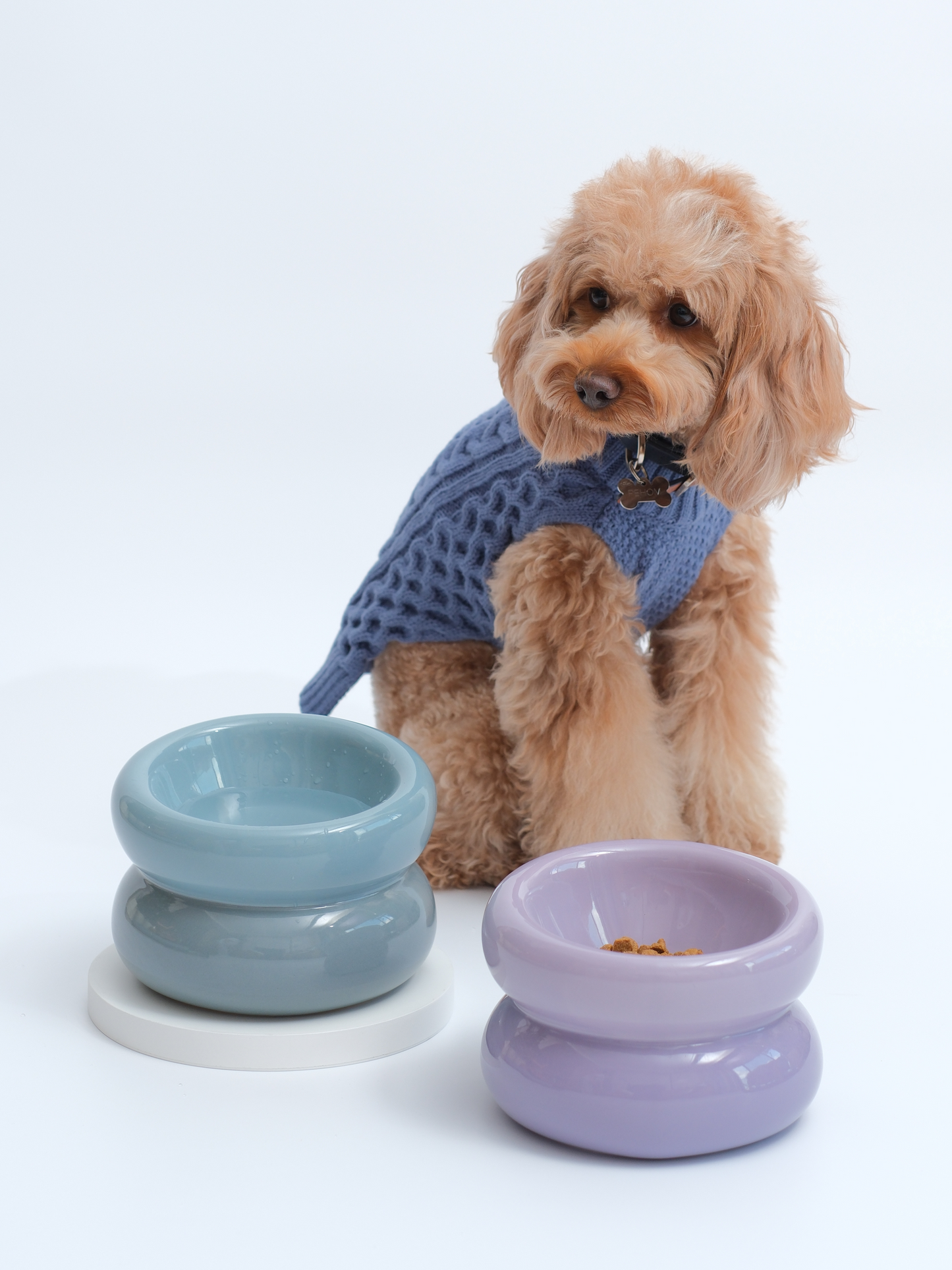 Sniff Lick & Love - Limited Edition Soufflé Designer Pet Bowl – Frozen Blue